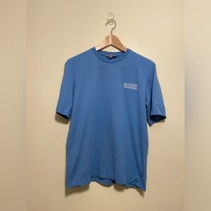 Ganni Men's Sky Blue Logo Short-Sleeve Tee. Size Xs